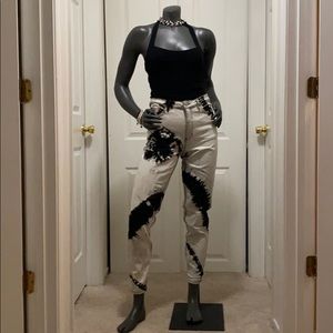 Top Shop black and white tie dye denim